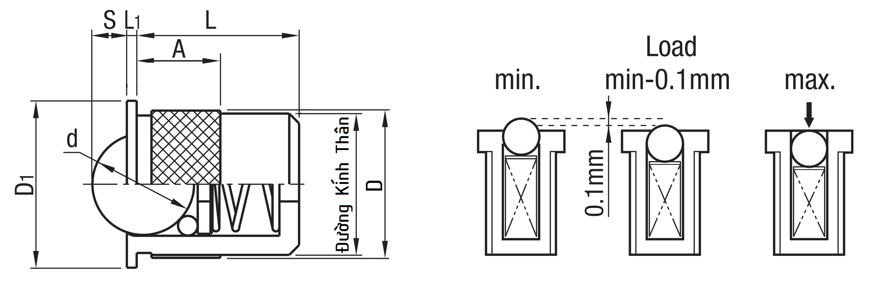 Bản vẽ kỹ thuật Press Fit Plungers Roller D15 PFPR15