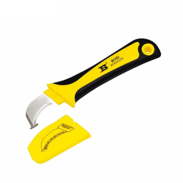 Dao Gọt Cáp Điện Lưỡi Móc Có Nắp 170 mm Bosi BS442208