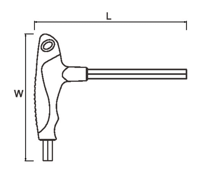 Bản vẽ kỹ thuật Lục Giác Chữ T Cán Hai Màu 2.5x140 mm Bosi BS428225
