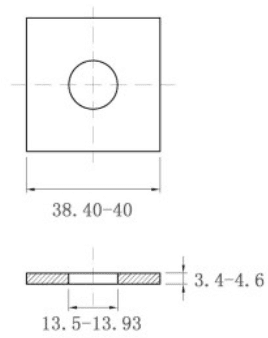Bản vẽ kỹ thuật Lông Đền Vuông Inox 304 DIN436 M12