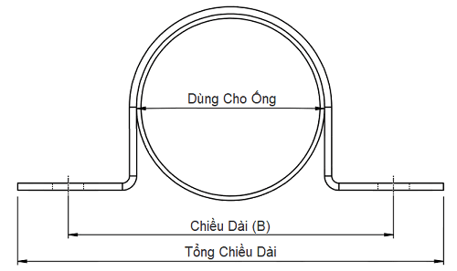 Bản vẽ kỹ thuật Cùm Omega Thép SS400 Mạ Kẽm (DN65) Ø76mm