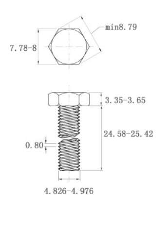Bản vẽ kỹ thuật Bulong Inox 316 DIN933 M5x25