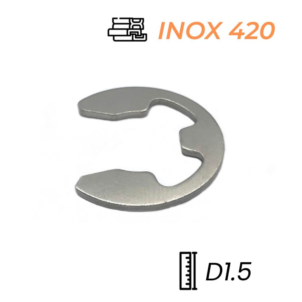 Phe Gài Trục Chữ E Inox 420 D1.5 (10Cái/Bịch)