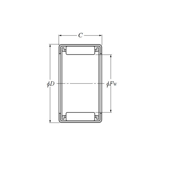 Bản vẽ kỹ thuật Vòng Bi Kim 25x32x30 mm NTN 7E-HKS25X32X30/8A