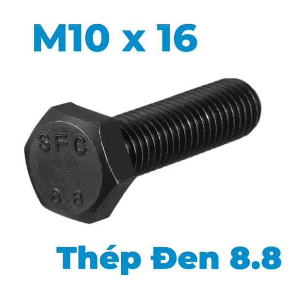 Bulong Thép Đen 8.8 DIN933 M10x16