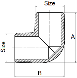 Bản vẽ kỹ thuật Cút Đồng Ren Ngoài MIHA 3/4"-14 (DN15)