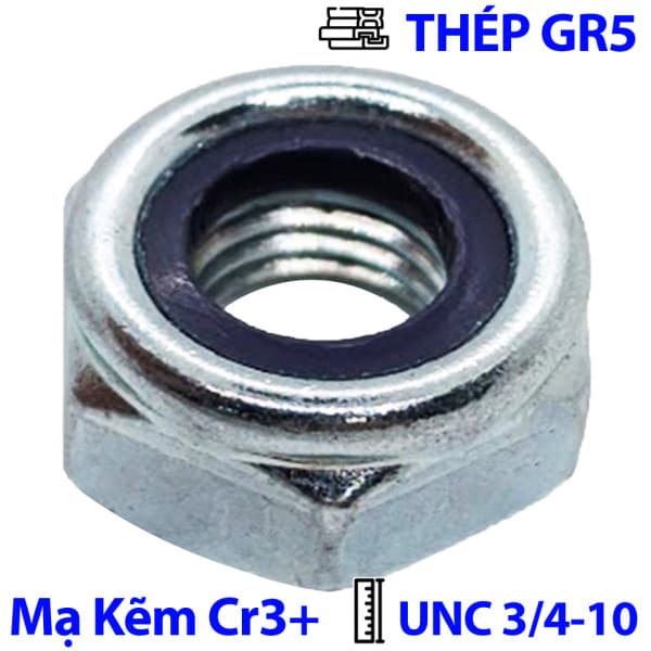 Tán Keo Thép Mạ Kẽm Trắng Cr3+ GR 5 UNC 3/4-10 (NE)