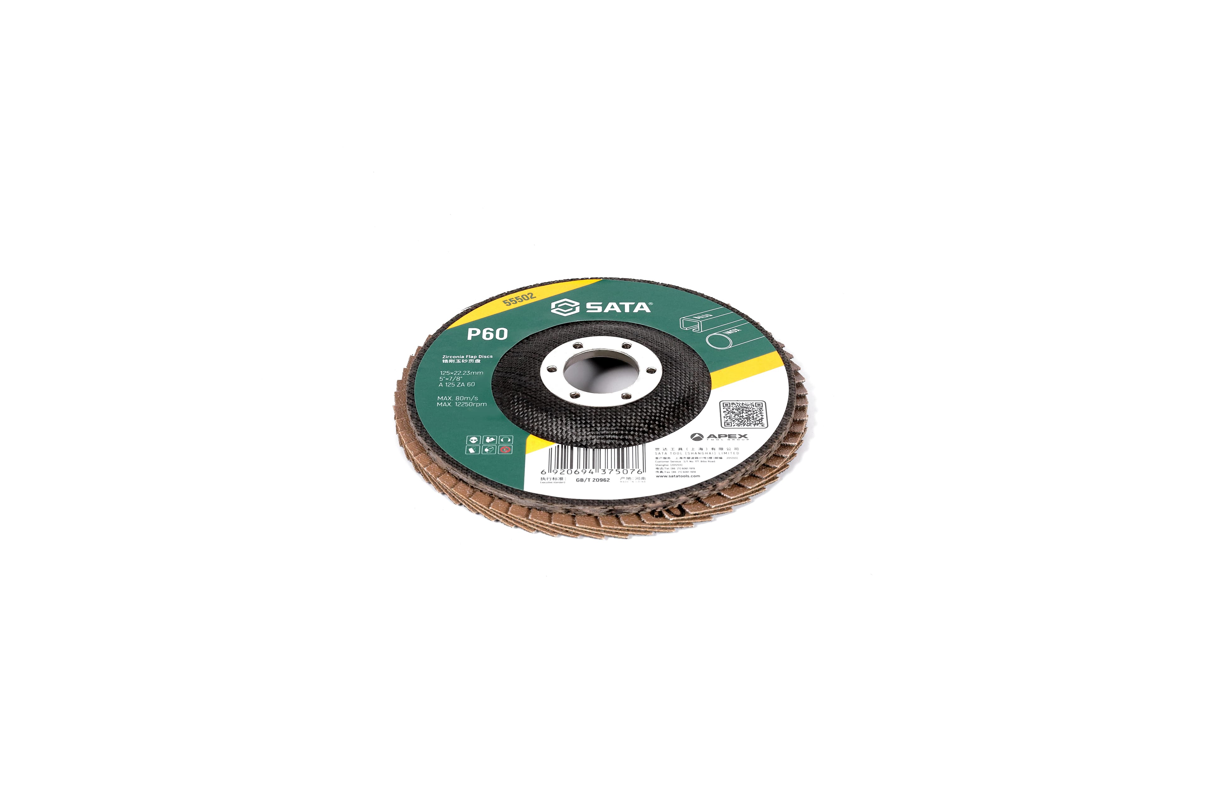 Nhám Xếp Zirconia Cao Cấp 125×P60×22.23 mm SATA 55502