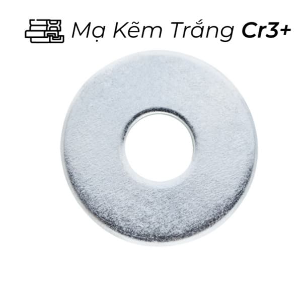 Lông Đền Phẳng Thép Mạ Kẽm Trắng Cr3+ DIN9021 M6