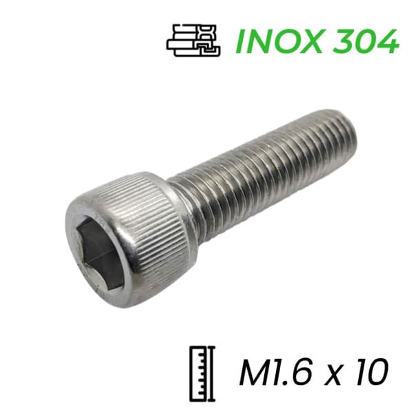 Lục Giác Chìm Đầu Trụ Inox 304 DIN912 M1.6x10