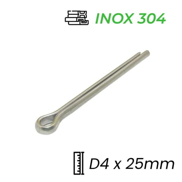 Chốt Chẻ Inox 304 (Chốt Bi) GB91 D4x25mm