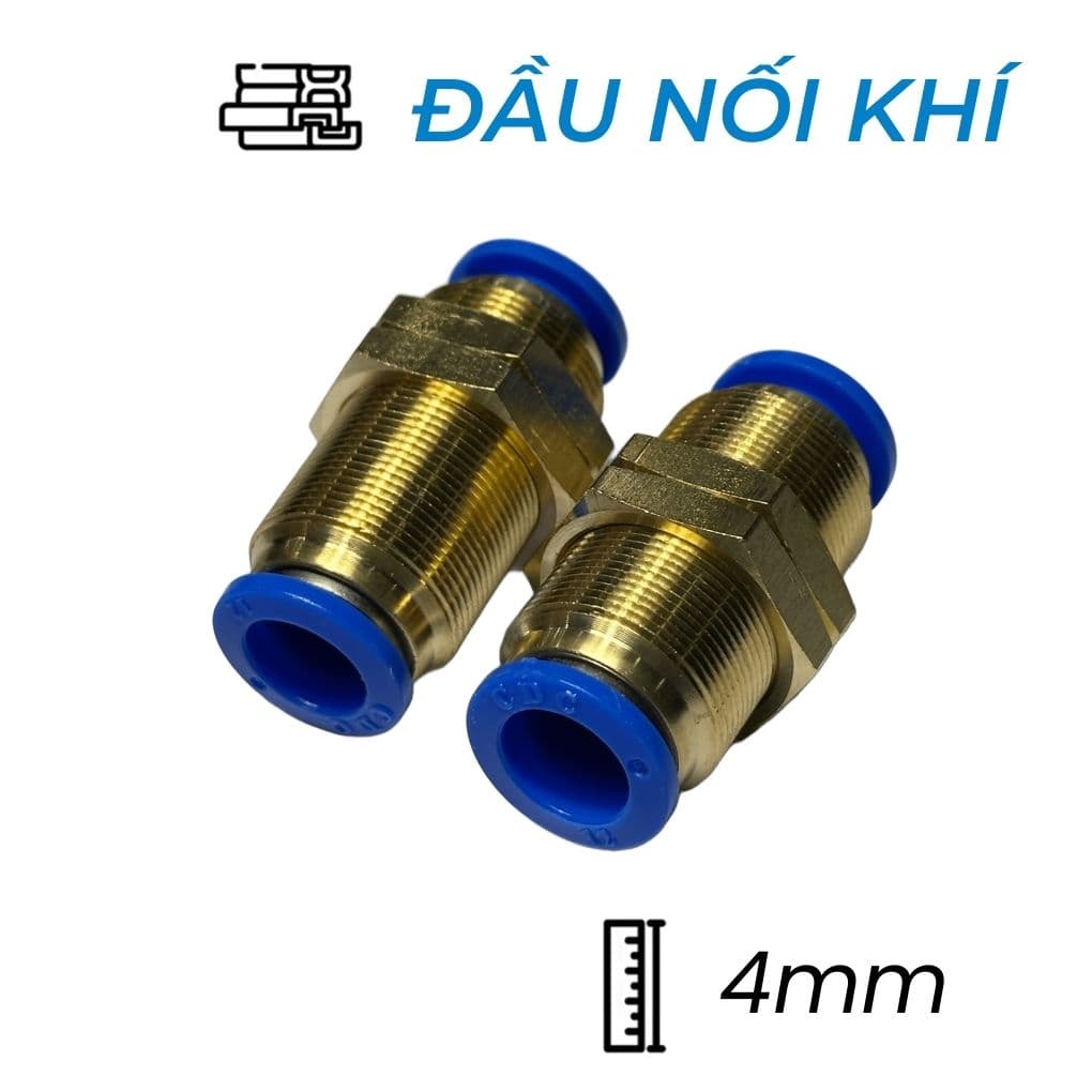 Đầu Nối Nhanh Khí Nén Xuyên Vách Ø4mm CDC PMM 04