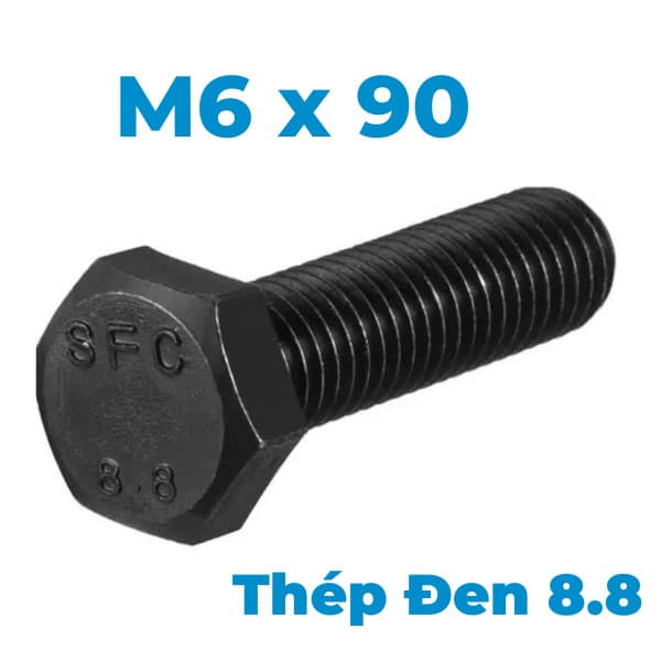 Bulong Thép Đen 8.8 DIN933 M6x90
