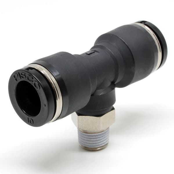 Đầu Nối Nhanh Khí Nén Chữ T Phi 10mm Ren Ngoài R1/8 Pisco PB10-01