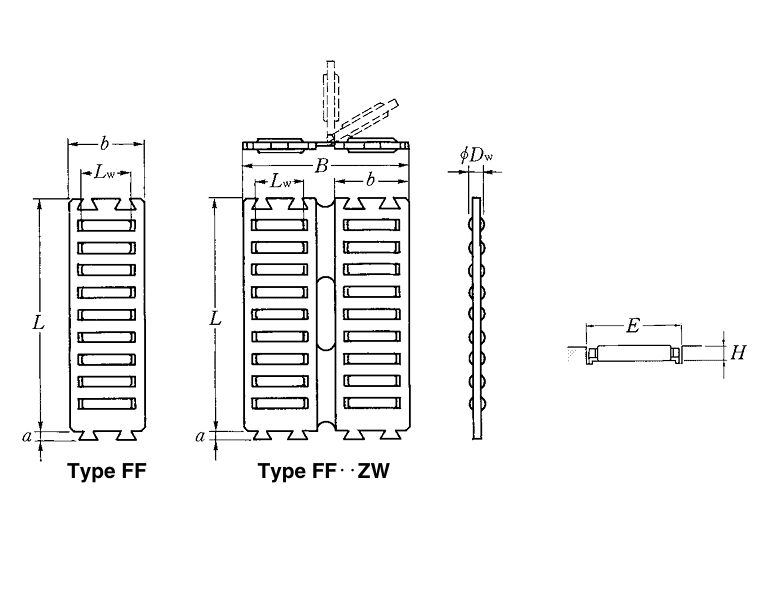 Bản vẽ kỹ thuật Con Lăn Phẳng Tuyến Tính NTN FF3020