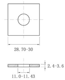 Bản vẽ kỹ thuật Lông Đền Vuông Inox 304 DIN436 M10