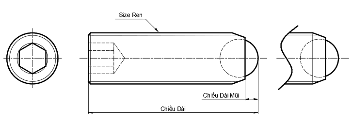 Bản vẽ kỹ thuật Clamping Screw - Ball Type FSM10-16
