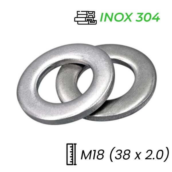 Lông Đền Phẳng Inox 304 M18 (38x2.0)