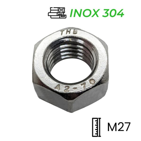 Tán Inox 304 DIN934 M27