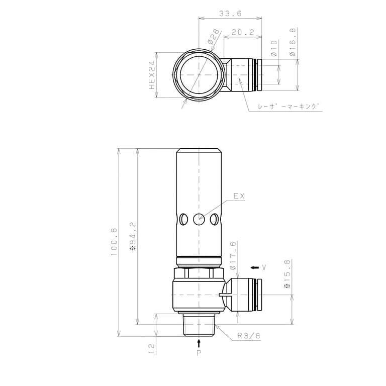 Bản vẽ kỹ thuật Bộ Tạo Chân Không Dòng VH - VS Pisco VHL20-1003