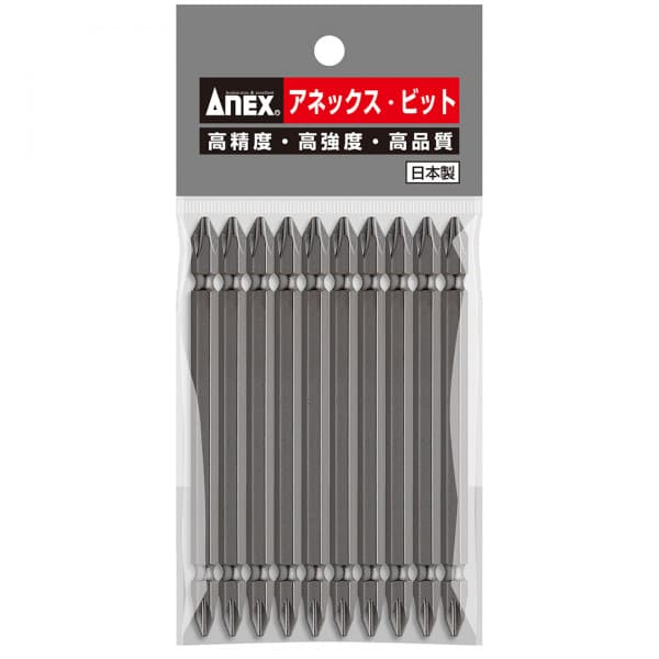 Vỉ 10 Mũi Vít 2 Đầu Bake 2mm x110 mm Có Từ Anex AP-14M+2x110