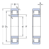 Bản vẽ kỹ thuật Vòng Bi SKF NU 210 EP/VA021