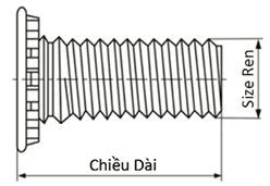 Bản vẽ kỹ thuật Bulong Ép Thép Mạ Kẽm UNC #6-32 x 5/8 (FH-632-10)