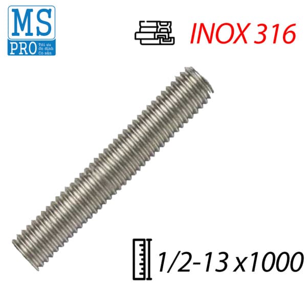 Ty Ren Inox 316 UNC 1/2-13 x 1000