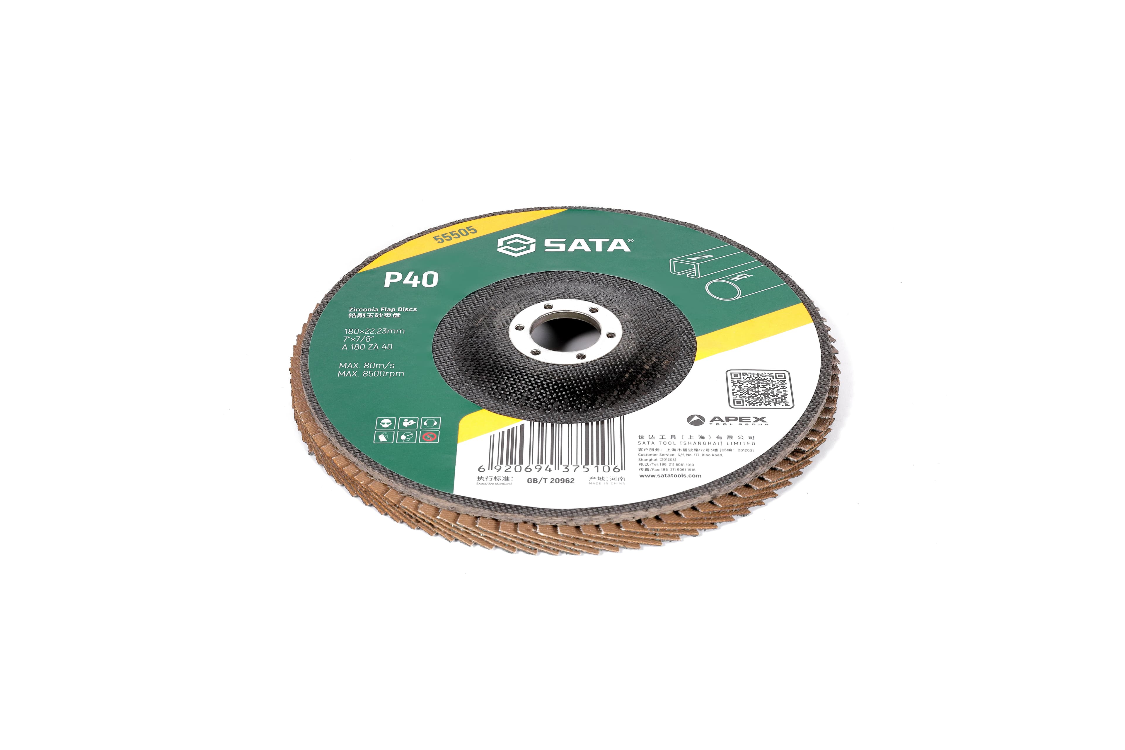 Nhám Xếp Zirconia Cao Cấp 180×P40×22.23 mm SATA 55505