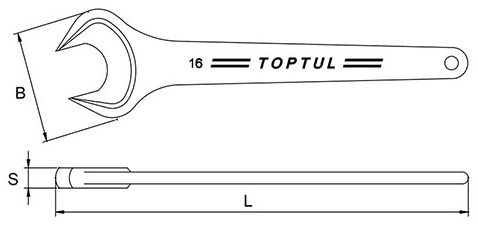 Bản vẽ kỹ thuật Cờ Lê 1 Đầu Miệng 58mm Toptul AAAT5858