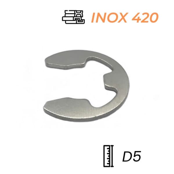Phe Gài Trục Chữ E Inox 420 D5 (10Cái/Bịch)