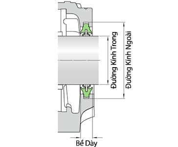 Bản vẽ kỹ thuật Phốt Cho Gối Đỡ SKF TSN 512 L