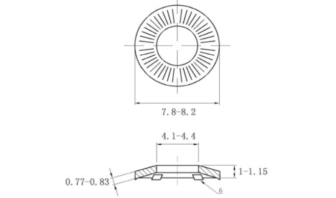 Bản vẽ kỹ thuật Lông Đền Tiếp Xúc Thép Mạ Dacromet SN70093 M4