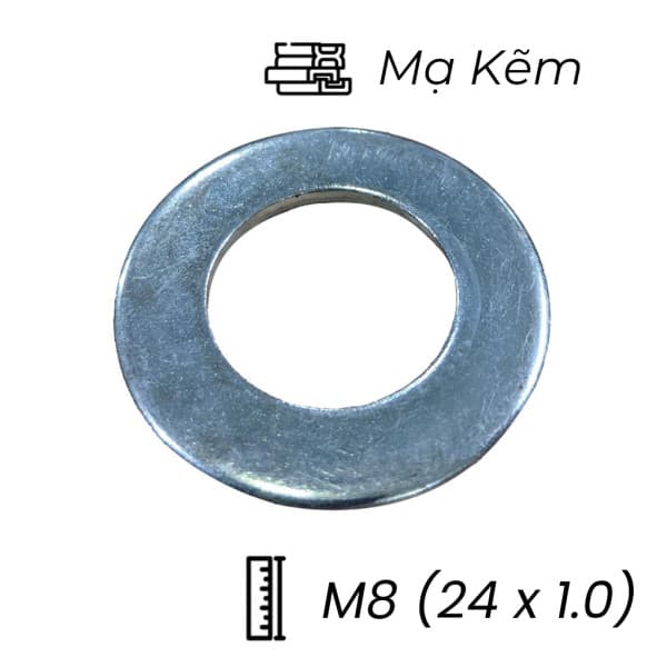 Lông Đền Phẳng Thép Mạ Kẽm M8 (23x1.0)
