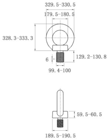 Bản vẽ kỹ thuật Bulong Vòng Thép Mạ Kẽm DIN580 M100x130