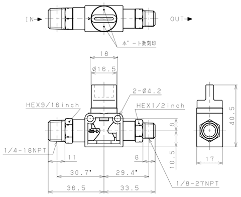 Bản vẽ kỹ thuật Van Tay Khí Nén Pisco HVN2-N1U