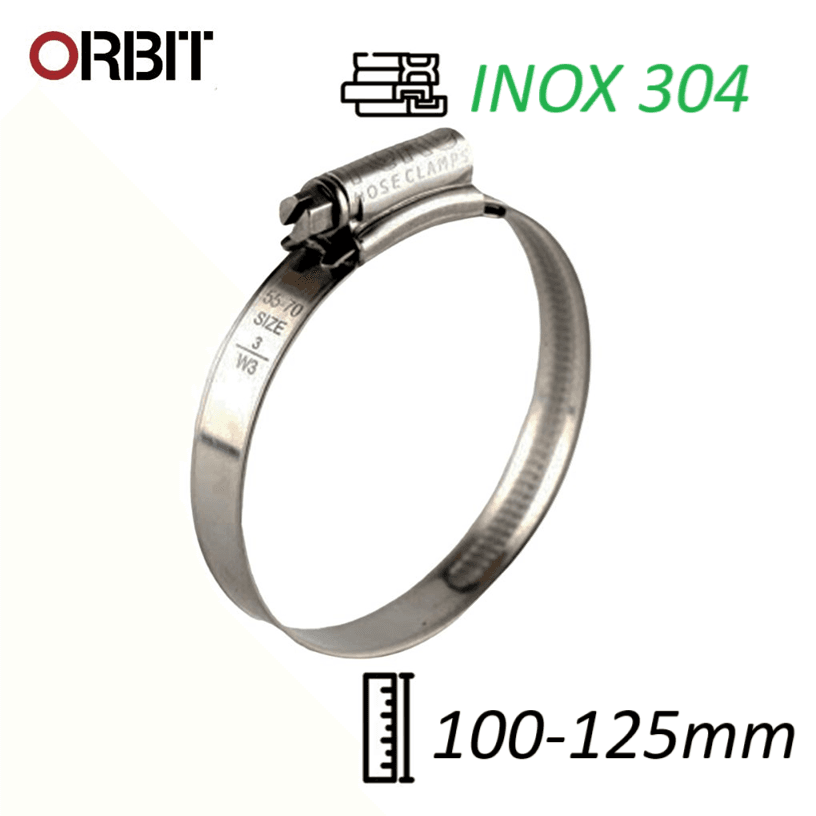 Đai Siết Cổ Dê Inox 304 - Orbit Dùng Cho Ống 100-125mm