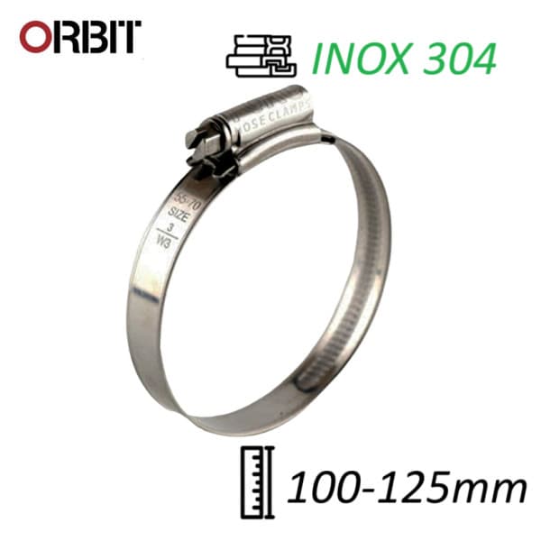Đai Siết Cổ Dê Inox 304 - Orbit Dùng Cho Ống 100-125mm