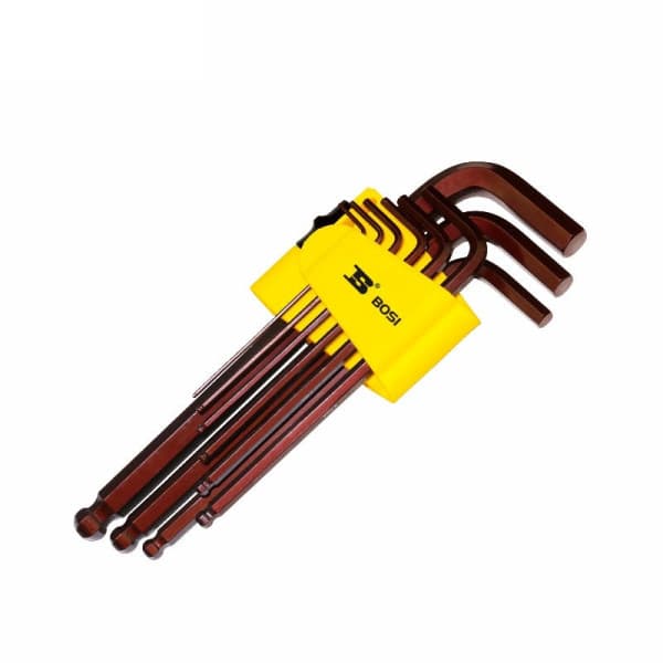 Bộ Lục Giác Đầu Bi Dài 9 Chi Tiết Hệ Mét 176x76 mm Bosi BS426093