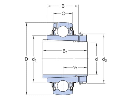 Bản vẽ kỹ thuật Vòng Bi Cho Gối Đỡ Cho Gối SKF YSA 211-2FK