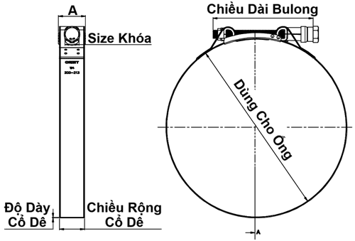 Bản vẽ kỹ thuật Siết Cổ Dê Chịu Tải Nặng Orbit Ống 23-25mm OBHG-25 (Heavy Gear)