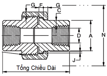 Bản vẽ kỹ thuật Rắc Co NPT A182-F304/304L DN10 (3/8)