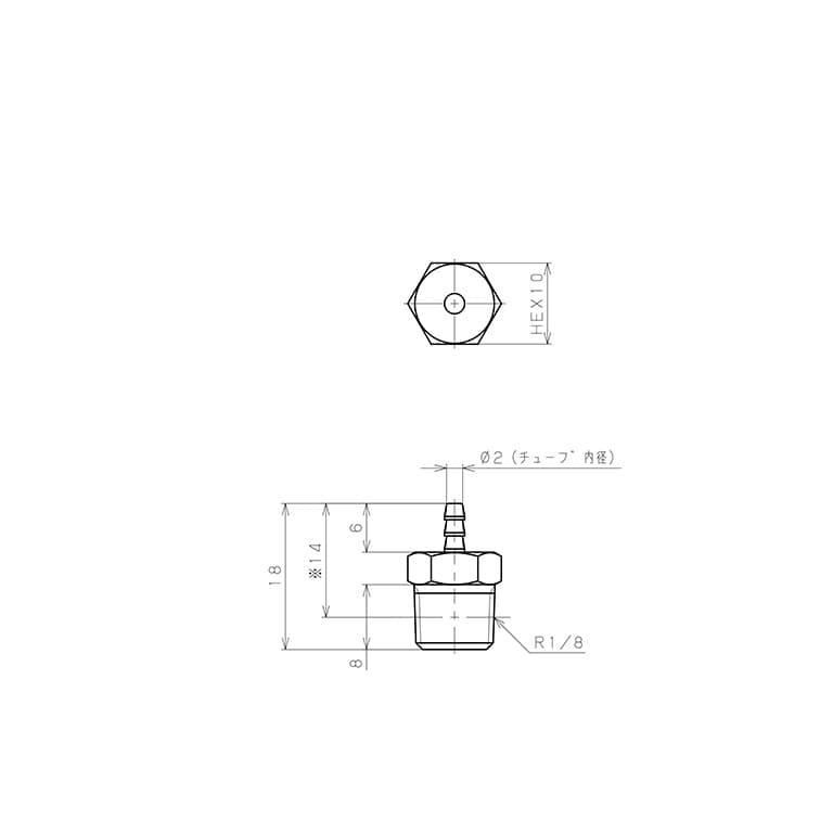 Bản vẽ kỹ thuật Đầu Ngạnh Nối Ống Dạng Thẳng Thân Lục Giác Ren Ngoài Pisco LC-0320-01