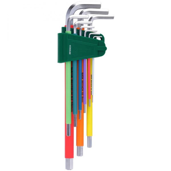 Bộ Cây Vặn Lục Giác Siêu Dài Chống Trượt 9 Chi Tiết Hệ Mét SATA 09103Ch