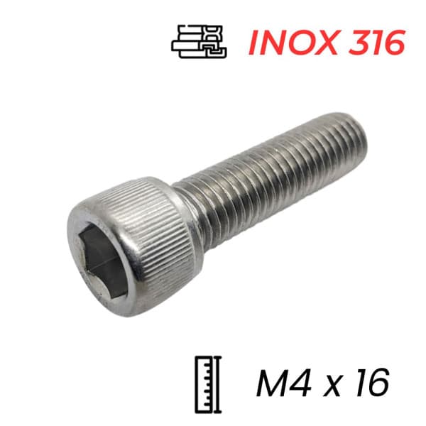 Lục Giác Chìm Đầu Trụ Inox 316 DIN912 M4x16