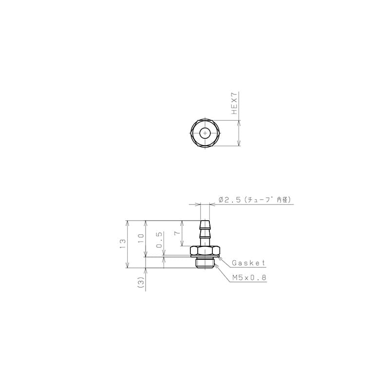 Bản vẽ kỹ thuật Đầu Ngạnh Nối Ống Dạng Thẳng Thân Lục Giác Ren Ngoài Pisco LC-0425-M5