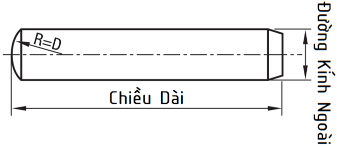 Bản vẽ kỹ thuật Chốt Định Vị Thép (+0.005/+0.01) D2x6