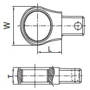 Bản vẽ kỹ thuật Đầu Cần Siết Lực 1/2" 9×12 mm SATA 96574