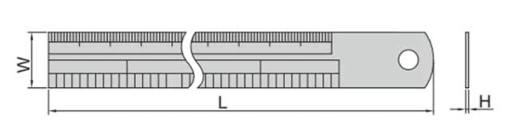 Bản vẽ kỹ thuật Thước Lá Thẳng 300mm /12inch INSIZE 7110-300