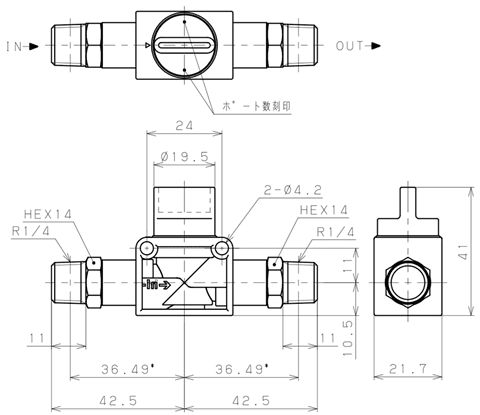 Bản vẽ kỹ thuật Van Tay Khí Nén Pisco HV02-02-2
